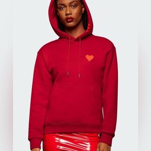 Adidas Ivy Park Three Stripe Cotton Hoodie pullover Heart Valentines Sweatshirt